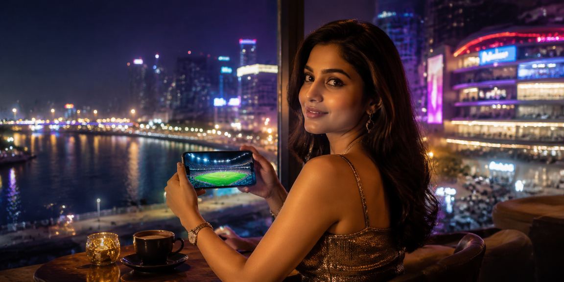 Mobile casino gaming neon lights in Ahmedabad riverfront