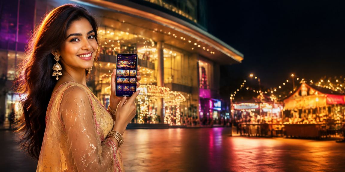 Delhi street market lit up at night, representing mobile betting users