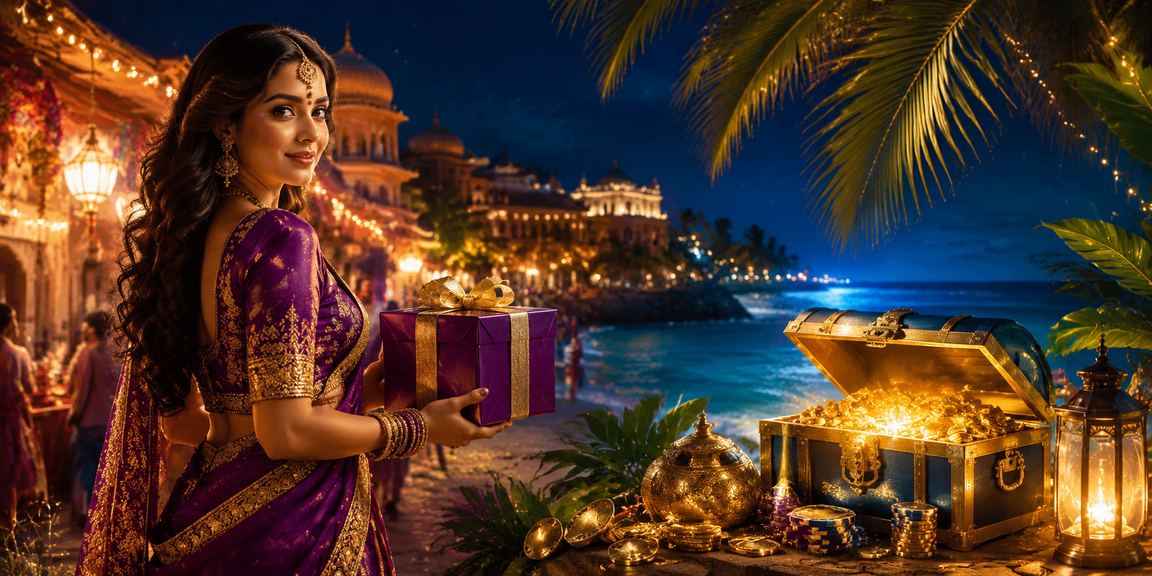 Gold and blue themed betting promotion at India betting site