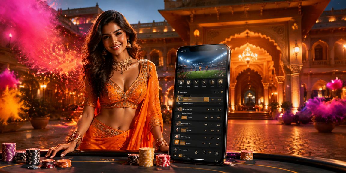 Indian festival celebration with sports betting theme
